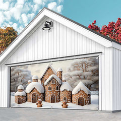 Lofaris Gingerbread Candy House Winter Garage Door Banner