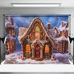 Lofaris Gingerbread House Colorful Candy Christmas Backdrop