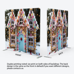 Lofaris Gingerbread House Snow Christmas Pillow Case Backdrop