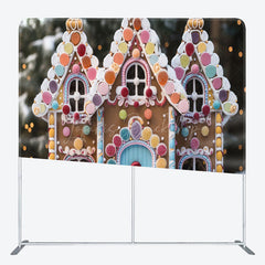 Lofaris Gingerbread House Snow Christmas Pillow Case Backdrop