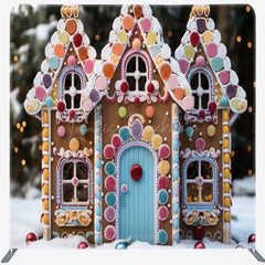 Lofaris Gingerbread House Snow Christmas Pillow Case Backdrop