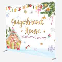 Lofaris Gingerbread House Snowflake Pillow Cover Backdrop