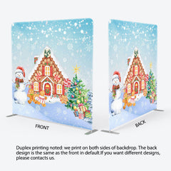 Lofaris Gingerbread House Winter Double-Sided Square Backdrop