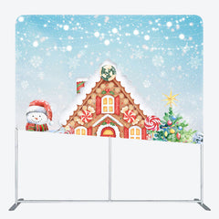 Lofaris Gingerbread House Winter Double-Sided Square Backdrop