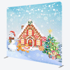 Lofaris Gingerbread House Winter Double-Sided Square Backdrop