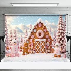 Lofaris Gingerbread Men House Sweet Candy Christmas Backdrop