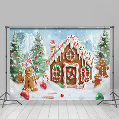 Lofaris Gingerbread Winter Wonderland Christmas Backdrop