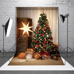 Lofaris Gleaming Tree Gifts Curtain Closet Christmas Backdrop