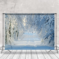 Lofaris Glistening Winter Cool Forest Scenery Photo Backdrop