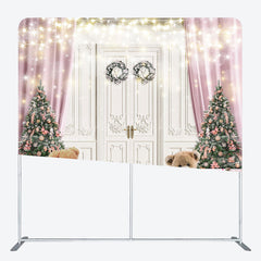 Lofaris Glitter Door Gift Christmas Tension Fabric Backdrop