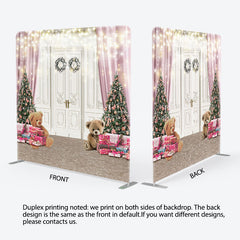 Lofaris Glitter Door Gift Christmas Tension Fabric Backdrop