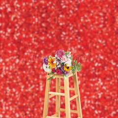 Lofaris Glitter Hot Red Silver Dots Twinkling Photo Backdrop