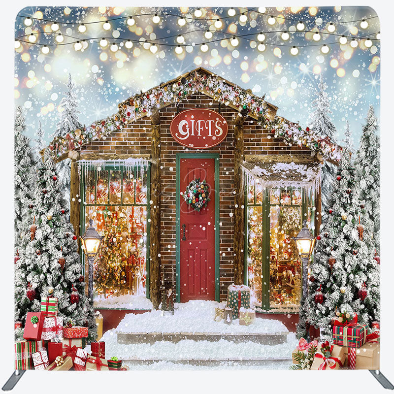 Lofaris Glitter Light Tree Gift Double-Sided Square Backdrop