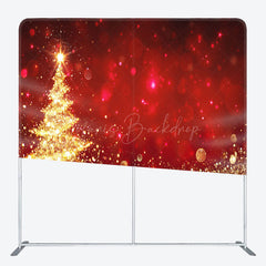 Lofaris Glitter Red Christmas Pillow Case Tension Backdrop