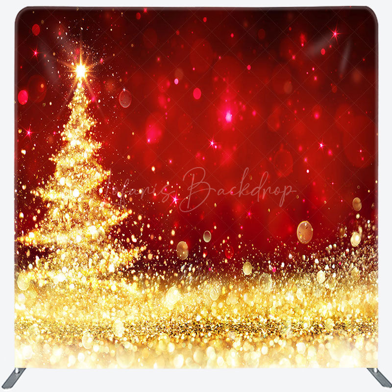 Lofaris Glitter Red Christmas Pillow Case Tension Backdrop