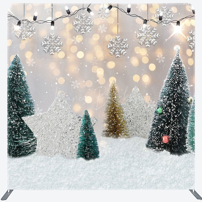 Lofaris Glitter Snowy Tree Christmas Pillow Cover Backdrop