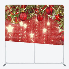 Lofaris Glitter Stars Jingle Bell Christmas Leaves Backdrop