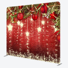 Lofaris Glitter Stars Jingle Bell Christmas Leaves Backdrop