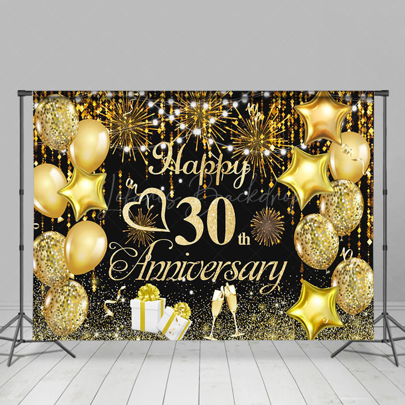 Lofaris Glitter Vibe Bokeh Balloons Anniversary Backdrop