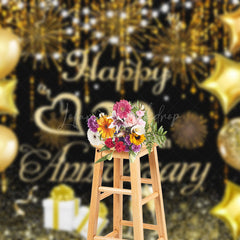 Lofaris Glitter Vibe Bokeh Balloons Anniversary Backdrop