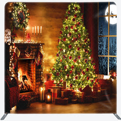 Lofaris Glitter Warm House Christmas Pillow Case Backdrop