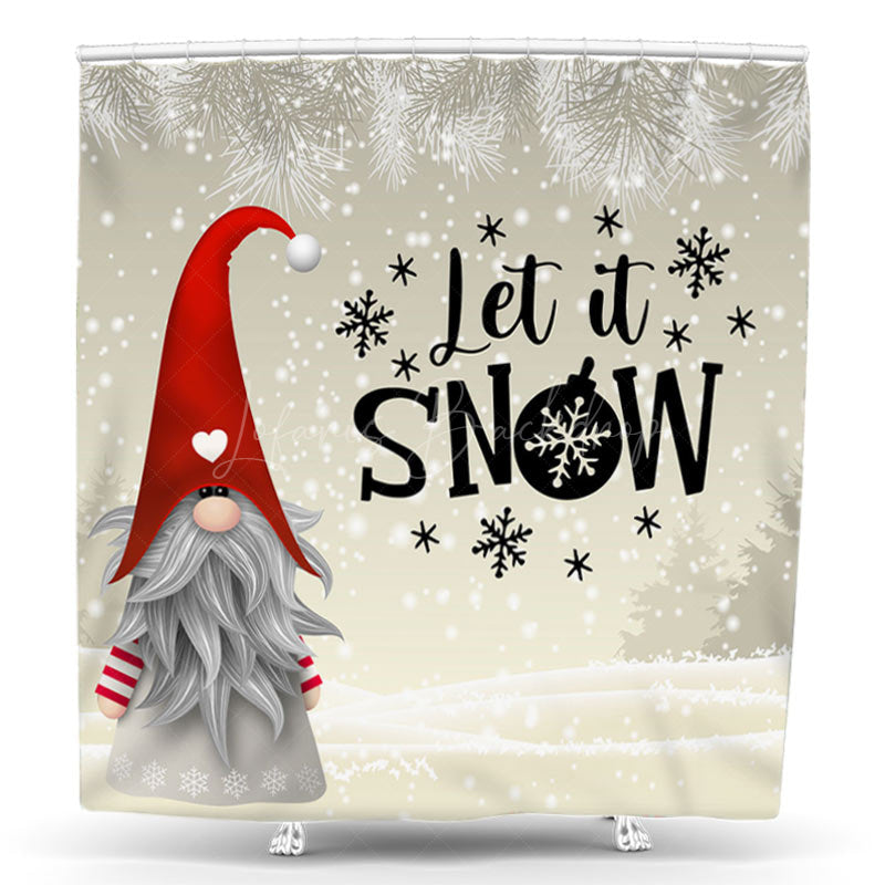 Lofaris Gnome Winter Let It Snow Christmas Shower Curtain