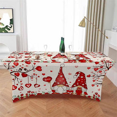 Lofaris Gnome With Rose Valentines Day Stretch Table Cover