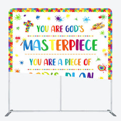 Lofaris Gods Plan Puzzle Birthday Tension Fabric Backdrop