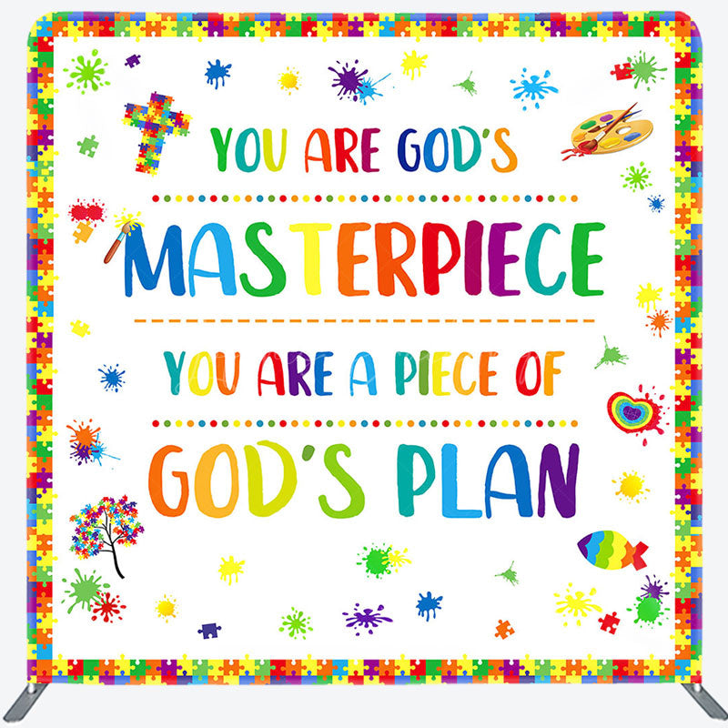 Lofaris Gods Plan Puzzle Birthday Tension Fabric Backdrop