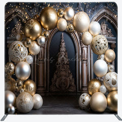 Lofaris Gold Balloon Garland Luxury Square Tension Backdrop