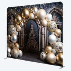 Lofaris Gold Balloon Garland Luxury Square Tension Backdrop