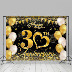 Lofaris Gold Balloons Happy 30Th Anniversary Backdrop