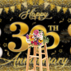 Lofaris Gold Balloons Happy 30Th Anniversary Backdrop