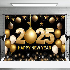 Lofaris Gold Bauble Balloon Shining 2025 New Year Backdrop