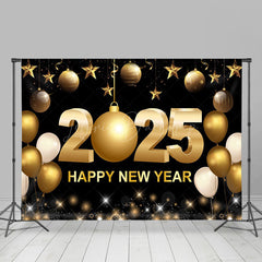 Lofaris Gold Bauble Balloon Shining 2025 New Year Backdrop