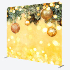 Lofaris Gold Bell Yellow Bokeh Christmas Pillow Case Backdrop