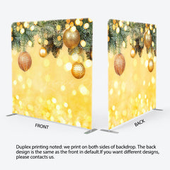 Lofaris Gold Bell Yellow Bokeh Christmas Pillow Case Backdrop