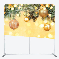 Lofaris Gold Bell Yellow Bokeh Christmas Pillow Case Backdrop