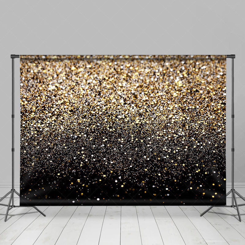 Lofaris Gold Black Glitter Sparkle Dance Party Backdrop