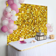 Lofaris Gold Circle Sequins Glitter Happy Birthday Backdrop