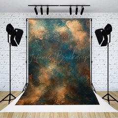 Lofaris Gold Copper Green Abstract Texture Photo Backdrop