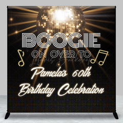 Lofaris Gold Disco Night Custom Name 60th Birthday Backdrop