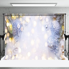 Lofaris Gold Dots Silver Ornaments Xmas Scene Backdrop