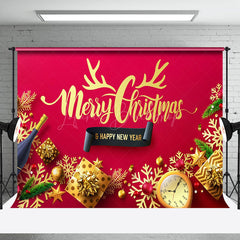 Lofaris Gold Gifts Merry Christmas Happy New Year Backdrop