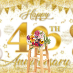 Lofaris Gold Glitter Sparks Happy 40Th Anniversary Backdrop