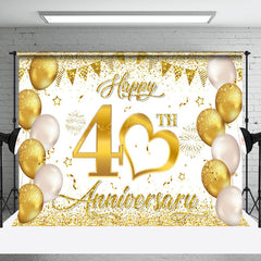 Lofaris Gold Glitter Sparks Happy 40Th Anniversary Backdrop