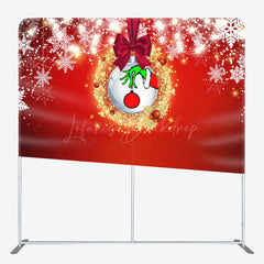 Lofaris Gold Glitter White Snowflake Christmas Tension Backdrop