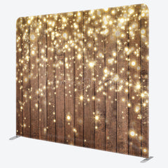 Lofaris Gold Glitter Wooden Bokeh Tension Fabric Backdrop