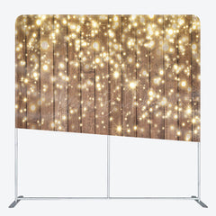 Lofaris Gold Glitter Wooden Bokeh Tension Fabric Backdrop