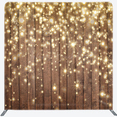 Lofaris Gold Glitter Wooden Bokeh Tension Fabric Backdrop